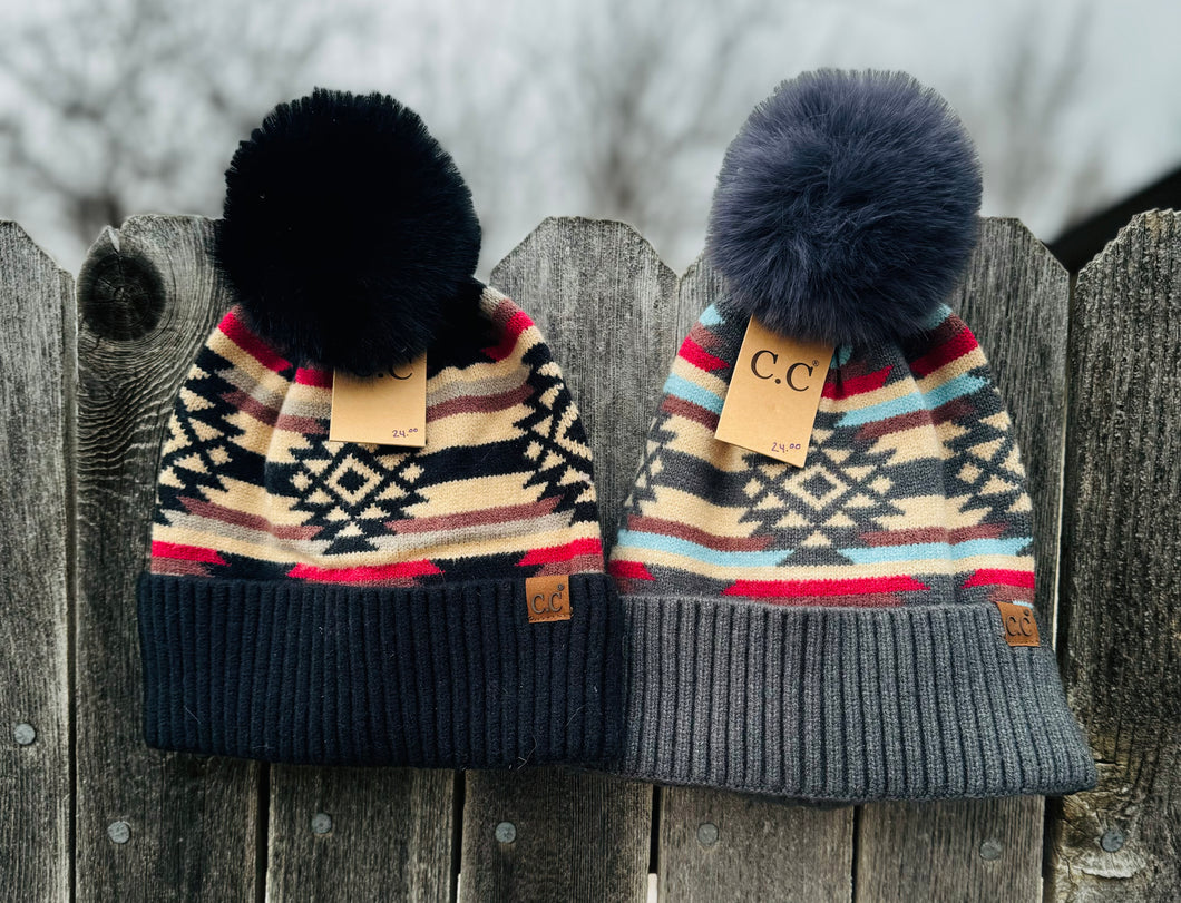 Dark Aztec Beanies