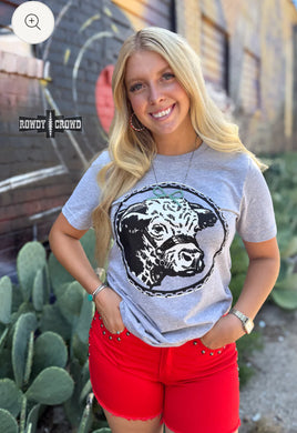 Happy Hereford Tee- GREY