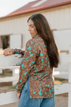 Load image into Gallery viewer, TURQUOISE TOOLED MOCK NECK