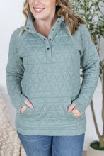 Load image into Gallery viewer, Geometric Button Snap Pullover - Sage