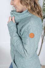 Load image into Gallery viewer, Geometric Button Snap Pullover - Sage