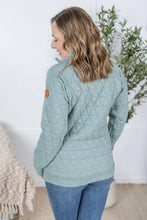 Load image into Gallery viewer, Geometric Button Snap Pullover - Sage