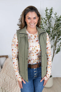 Remy Zip Up Vest - Heathered Sage