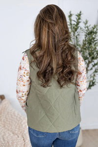 Remy Zip Up Vest - Heathered Sage