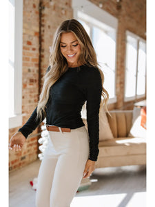 Kev Wavy Textured Long Sleeve Top