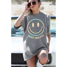 Load image into Gallery viewer, Keep Smiling Oversized Graphic Tee
