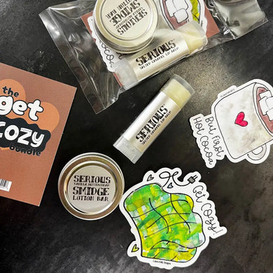 The Get Cozy Bundle - Lip Balm, Lotion Smidge and Stickers!