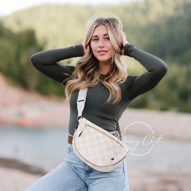 Margot Moon Belt Bag - Beige Checkered