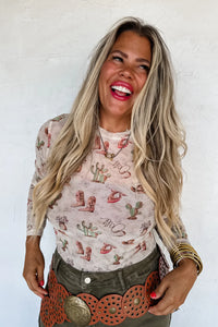 BOOTS & BLOOMS COLLECTION MESH TOPS